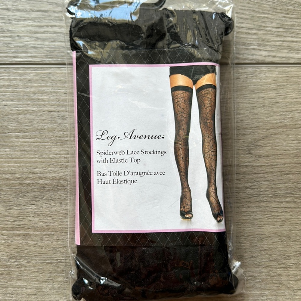 Leg Avenue Spiderweb Lace Thigh Highs NIB